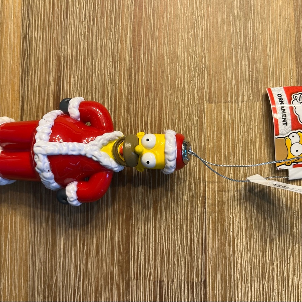 Santa Homer Simpson Ornament - Red